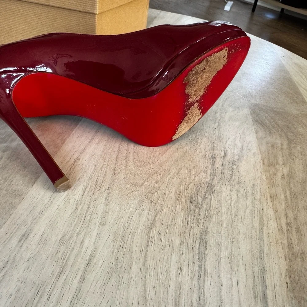 Christian Louboutin Neofilo 120 Patent Pumps Rouge 38.5 - Picture 7 of 11